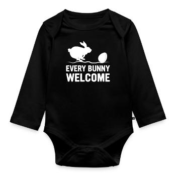 Jeden willkommenen Ostertag Eier Hunt Tierliebhaber - Baby Bio-Langarm-Body - Schwarz - Vorne