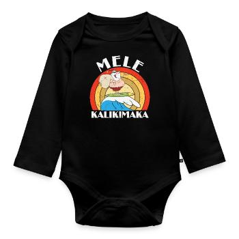 Mele Kalikimaka, Funny Christmas In July, Xmas In - Organic Longsleeve Baby Bodysuit - black - Front