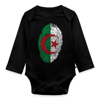 Algérie - Body Bébé bio manches longues - noir - Devant