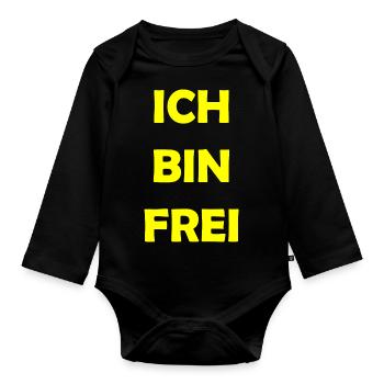 ich bin frei - Baby Bio-Langarm-Body - Schwarz - Vorne