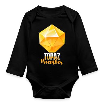 Gemstones - Organic Longsleeve Baby Bodysuit - black - Front