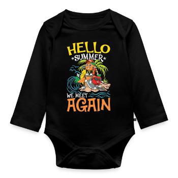 Hello Summer We Meet Again für eine Chiller und - Baby Bio-Langarm-Body - Schwarz - Vorne