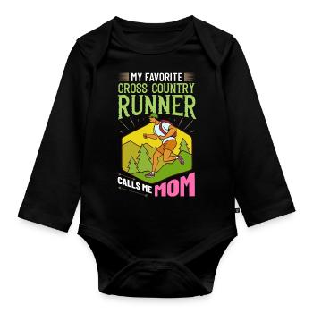 Cross Country Running Crosslauf Geländelauf Laufen - Body Bébé bio manches longues - noir - Devant
