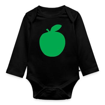 MOTIF POMME - Body Bébé bio manches longues - noir - Devant