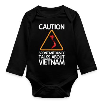 Vietnam - Baby Bio-Langarm-Body - Schwarz - Vorne