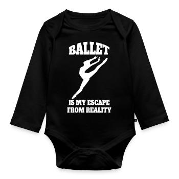 Ballet Gift Dance Dancer Ballerina Dance Class - Organic Longsleeve Baby Bodysuit - black - Front