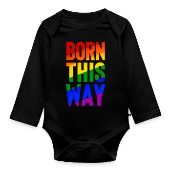 Né de cette façon - Body Bébé bio manches longues - noir - Devant