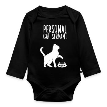 Accessoires pour chat Mignon Chat Disant Idée cadeau - Body Bébé bio manches longues - noir - Devant
