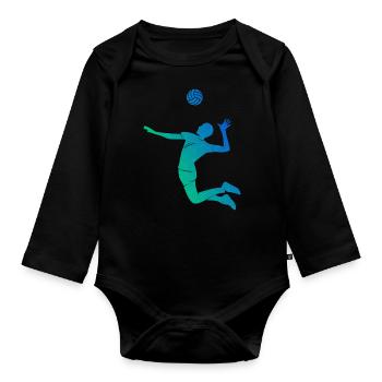Volleyball Volleyball Women's Volleyball - Organic Longsleeve Baby Bodysuit - black - Front