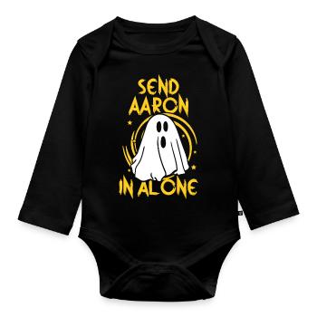 Send Aaron alone - Baby Bio-Langarm-Body - Schwarz - Vorne