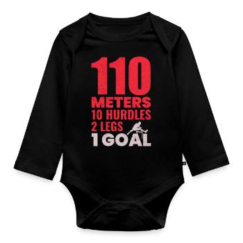 Haies Haies Hurdler Running Runner Athlètes - Body Bébé bio manches longues - noir - Devant