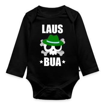 Lausbua - Baby Bio-Langarm-Body - Schwarz - Vorne