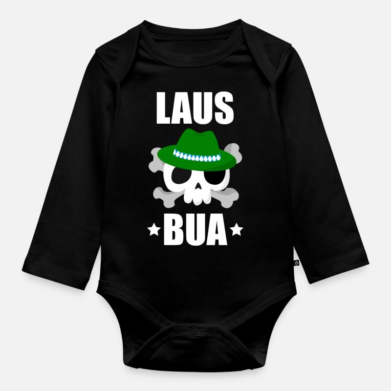 Lausbua - Baby Bio-Langarm-Body - Schwarz