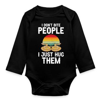 King python design for snake lovers - Organic Longsleeve Baby Bodysuit - black - Front