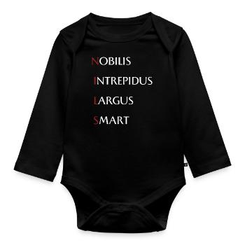 Nils - Baby Bio-Langarm-Body - Schwarz - Vorne