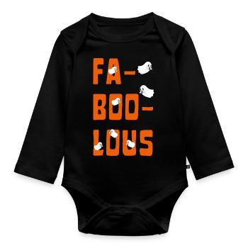 FA BOO LOUS Funny Halloween - Body Bébé bio manches longues - noir - Devant