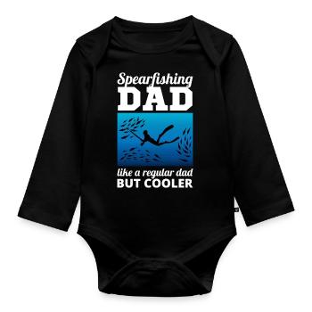 Pêche sous-marine Pêche sous-marine Papa Fête des Pères - Body Bébé bio manches longues - noir - Devant