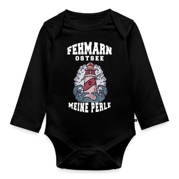 FEHMARN MER BALTIQUE MA PERLE - Body Bébé bio manches longues - noir - Devant