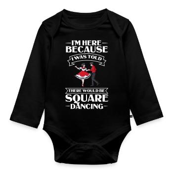 Square Dance Music Caller Folk Dance Dancer Usa - Organic Longsleeve Baby Bodysuit - black - Front