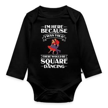 Square Dance Musik Caller Volkstanz Tänzer Usa - Baby Bio-Langarm-Body - Schwarz - Vorne