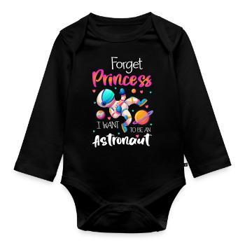 Astronaut Logo Sterne Discovery - Baby Bio-Langarm-Body - Schwarz - Vorne
