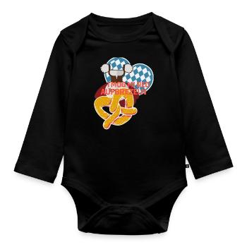 Aufbrezeln T-shirt Volksfest Trachtenshirt Ersatz - Baby Bio-Langarm-Body - Schwarz - Vorne