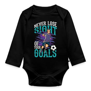 Never Lose Sight Of Your Goals - Baby Bio-Langarm-Body - Schwarz - Vorne