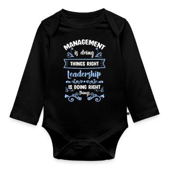 Boss Karriere Abteilungsleiter Kollege - Baby Bio-Langarm-Body - Schwarz - Vorne
