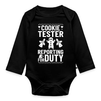 Christmas Cookies Biscuit Baking Christmas biscuits - Organic Longsleeve Baby Bodysuit - black - Front