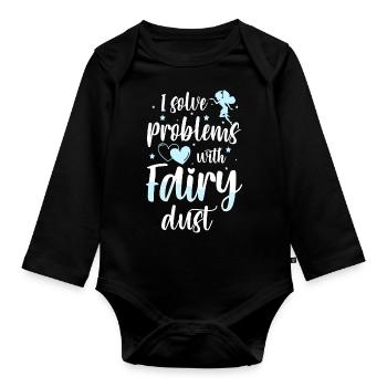 Fantasy Girl Magical Princess - Body Bébé bio manches longues - noir - Devant