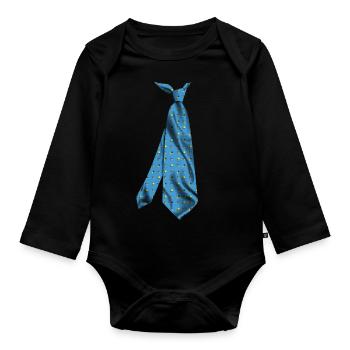 Cravate imprimée T-Shirt coloré à motif - Body Bébé bio manches longues - noir - Devant