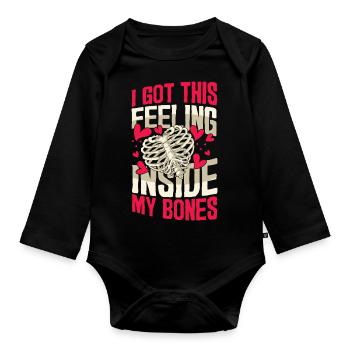 Liebesengel Zeichen der Liebe Romantik Geschenk - Baby Bio-Langarm-Body - Schwarz - Vorne
