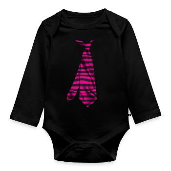 cravate corbata cravate Krawatte cravate stropdas - Body Bébé bio manches longues - noir - Devant