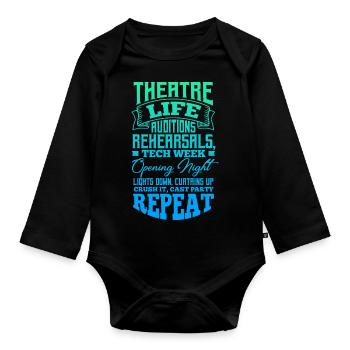 Theater Performer Acting Support Opening Theatre - Baby Bio-Langarm-Body - Schwarz - Vorne