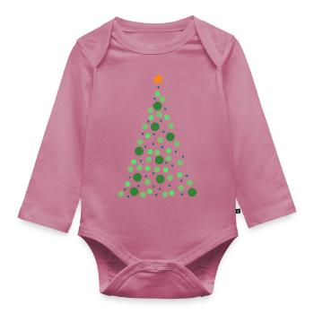 Christmas Tree - Organic Longsleeve Baby Bodysuit - mauve - Front