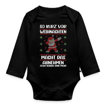 Weihnachtsfest Weihnachten Dabbing Weihnachtsmann - Baby Bio-Langarm-Body - Schwarz - Vorne