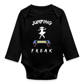 Gymnastik Turnen und Trampolin Akrobatik Sport - Baby Bio-Langarm-Body - Schwarz - Vorne