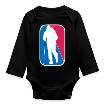 Wandern Bergwanderung Bergsteigen Geschenk - Baby Bio-Langarm-Body - Schwarz - Vorne