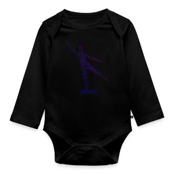 Physical gymnastics, fitness, strength training, aerobics - Organic Longsleeve Baby Bodysuit - black - Front