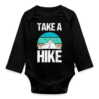 Take a Hike - Baby Bio-Langarm-Body - Schwarz - Vorne