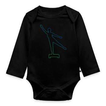 Krafttraining Aerobic Konditionstraining - Baby Bio-Langarm-Body - Schwarz - Vorne