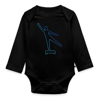 Aerobic Fitnesstraining Aerobic Fitness - Baby Bio-Langarm-Body - Schwarz - Vorne