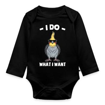 Cockatiel Gifts | Pets Birds Animals - Organic Longsleeve Baby Bodysuit - black - Front