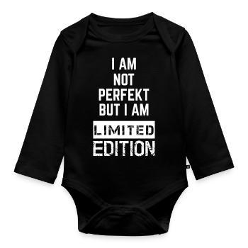 I'm Not Perfect But I`m Limited Edition - Baby Bio-Langarm-Body - Schwarz - Vorne