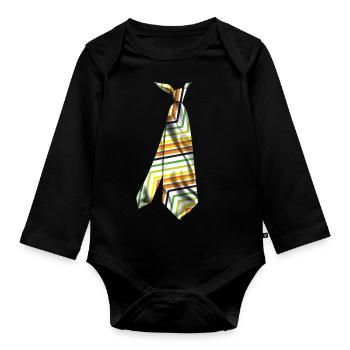 tie stropdas kravate Krawatte corbata - Body Bébé bio manches longues - noir - Devant