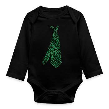 T-shirt Krawatte cravate cravate t-shirt - Body Bébé bio manches longues - noir - Devant