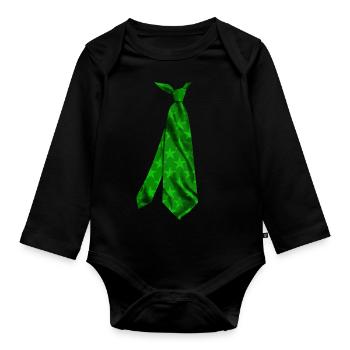 Corbata Krawatte Krawatte Krawatte Stropdas Solmio - Baby Bio-Langarm-Body - Schwarz - Vorne