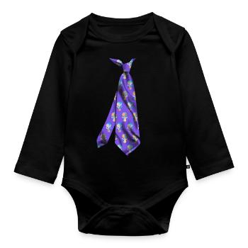 cravate t-shirt Krawatte cravate stropdas corbata - Body Bébé bio manches longues - noir - Devant