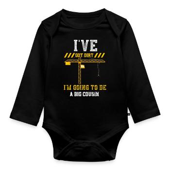 J’ai de la saleté, je vais être un... - Body Bébé bio manches longues - noir - Devant
