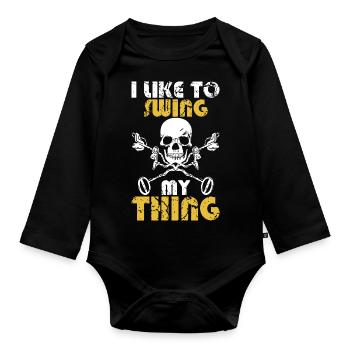 Metal detector - Organic Longsleeve Baby Bodysuit - black - Front